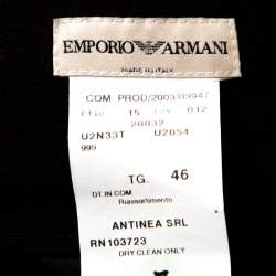 Pre Owned Emporio Armani Black Wool Belted Mini Skirt L