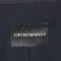Emporio Armani Navy Blue Wool Zip Front Jacket M