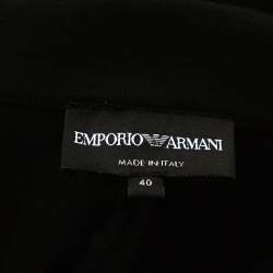 Pre Owned Emporio Armani Black Stretch Knit Three Button Blazer S
