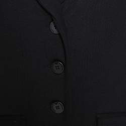 Pre Owned Emporio Armani Black Stretch Knit Three Button Blazer S
