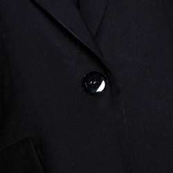 Pre Owned Emporio Armani Black Wool Single Buttoned Jacket M