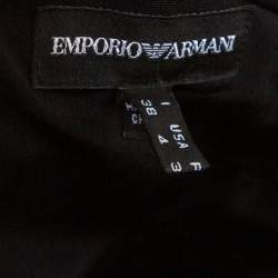 Pre Owned Emporio Armani Black Silk Bead Embellished Sleeveless Top S