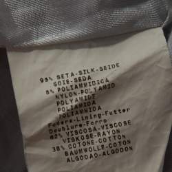 Pre Owned فستان أمبوريو أرماني حرير مطبوع أزرق كحلي بحزام قصير مقاس متوسط (ميديوم)