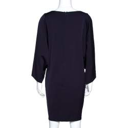 Pre Owned Emporio Armani Dark Purple Wool Blend Tunic Dress M