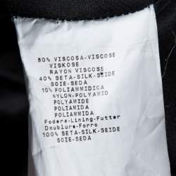 Pre Owned Emporio Armani Black Embellished Silk Blend Zip Front Top S