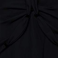 Pre Owned Emporio Armani Black Crepe Draped Dress & Jacket Set S