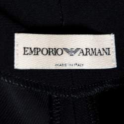 Pre Owned Emporio Armani Black Crepe Draped Dress & Jacket Set S