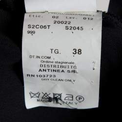 Pre Owned Emporio Armani Black Crepe Draped Dress & Jacket Set S