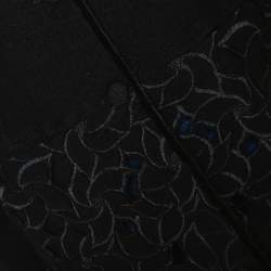 Emporio Armani Black Wool Cutout Detail Mid Length Coat S