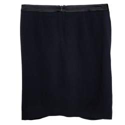 Pre Owned Emporio Armani Black Crepe Draped Knot Detail Mini Skirt S