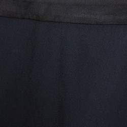 Pre Owned Emporio Armani Black Crepe Draped Knot Detail Mini Skirt S