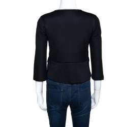 Pre Owned Emporio Armani Black Double Breasted Short Jacket S