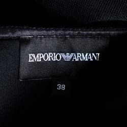 Pre Owned Emporio Armani Black Double Breasted Short Jacket S