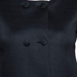 Pre Owned Emporio Armani Black Double Breasted Short Jacket S