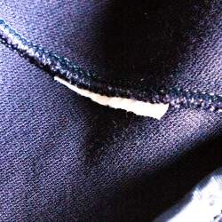 Pre Owned Emporio Armani Navy Blue Cotton Knit Peplum Jacket S