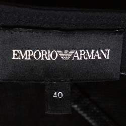 Pre Owned Emporio Armani Black Stretch Jersey Pencil Skirt S
