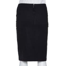 Pre Owned Emporio Armani Black Stretch Jersey Pencil Skirt S