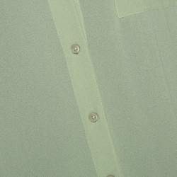 Pre Owned فستان قميص ماكسي إمبوريو أرماني  كريب أخضر فاتح مقاس متوسط - ميديوم