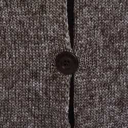 Pre Owned Emporio Armani Brown Mohair Blend Marl Knit Cardigan L