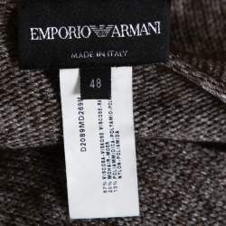 Pre Owned Emporio Armani Brown Mohair Blend Marl Knit Cardigan L
