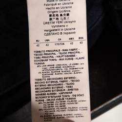 Pre Owned Emporio Armani Navy Blue Stretch Wool Elasticized Waist Trousers M