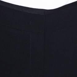 Pre Owned Emporio Armani Navy Blue Stretch Wool Elasticized Waist Trousers M
