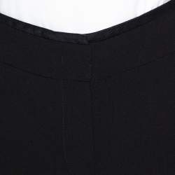 Pre Owned Emporio Armani Black Stretch Wool Elasticized Waist Trousers M