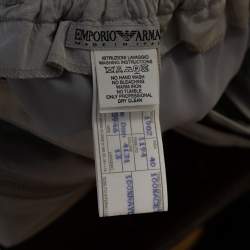 Pre Owned Emporio Armani Grey Coated High Waist Pants M