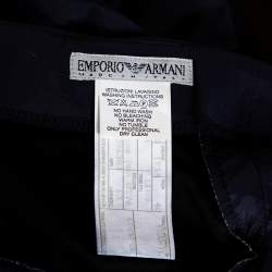 Pre Owned Emporio Armani Navy Blue Padded Wide Leg Pants M