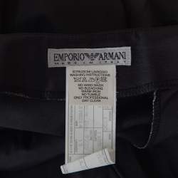 Pre Owned Emporio Armani Black Padded Wide Leg Pants M