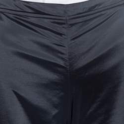 Pre Owned Emporio Armani Black Padded Wide Leg Pants M