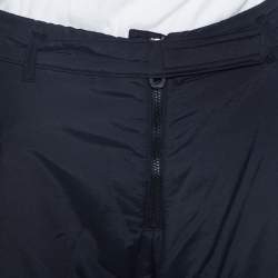 Pre Owned Emporio Armani Black Padded High Waist Technical Pants M
