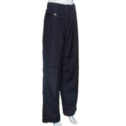 Pre Owned Emporio Armani Black Padded High Waist Technical Pants M