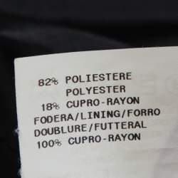 Pre Owned Emporio Armani Charcoal Grey Textured Crepe Fitted Blazer S