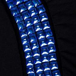 Pre Owned Emporio Armani Black Silk & Cashmere Knit Embellished Top S