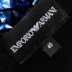 Pre Owned Emporio Armani Black Silk & Cashmere Knit Embellished Top S