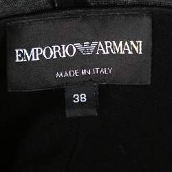 Pre Owned Emporio Armani Black Knit Double Breasted Bodysuit Jacket S