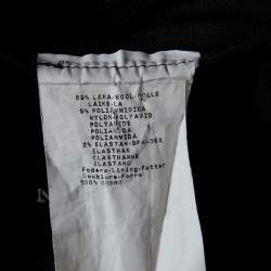 Pre Owned Emporio Armani Black Wool High Waist Tapered Trousers S