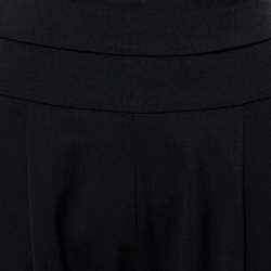 Pre Owned Emporio Armani Black Wool High Waist Tapered Trousers S