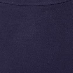 Pre Owned Emporio Armani Navy Blue Knit Pencil Skirt M