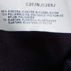 Pre Owned Emporio Armani Navy Blue Knit Pencil Skirt M