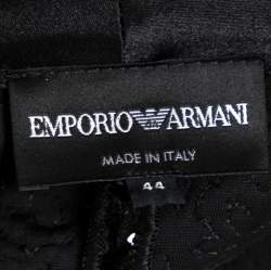 Pre Owned Emporio Armani Black Sequin Embellished Velvet Double Breasted Jacket M