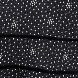 Pre Owned Emporio Armani Black Textured Silk Tiered Short Skirt M