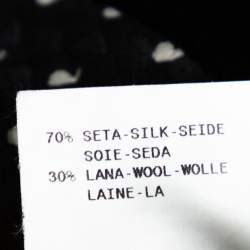 Pre Owned Emporio Armani Black Textured Silk Tiered Short Skirt M