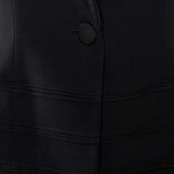 Pre Owned Emporio Armani Black Crepe Pintuck Detail Blazer S
