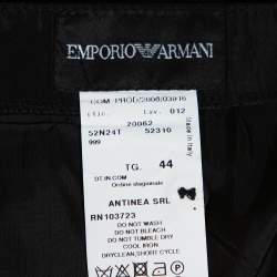 Emporio Armani Black Taffeta Gathered Short Skirt L