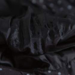 Pre Owned Emporio Armani Black Leather Ruffled Crop Jacket M