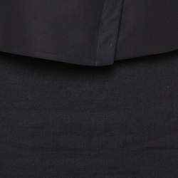 Pre Owned Emporio Armani Black Stretch Linen Skirt Suit Set S