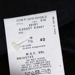 Pre Owned Emporio Armani Black Stretch Linen Skirt Suit Set S