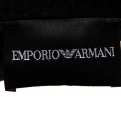 Pre Owned Emporio Armani Black Wool Button Front Knee Length Coat M